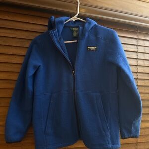 L.L. Bean Vibrant Blue Hooded Fleece